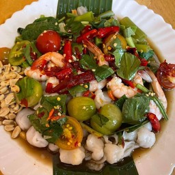 ตำหัวไก่โอ๊กกุ้งสุก