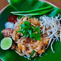 ผัดไทยกุ้งสด+เบคอน