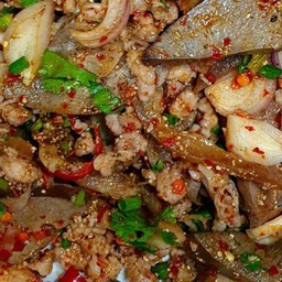 ข้าว ลาบหมู+ไข่ต้ม