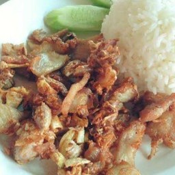 ข้าวหมูทอดกระเทียม