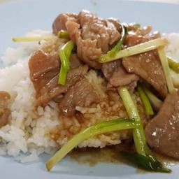 ข้าวราดผัดน้ำมันหอย