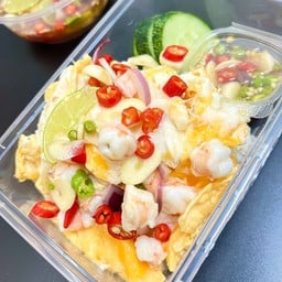 ข้าวไข่ยู่ยี่กุ้ง+พริกน้ำปลามะนาวสด ขายดี!!