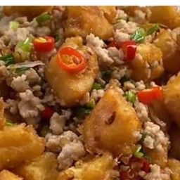 เต้าหู้คั่วหมูสับเป็นกับ