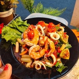 สายบัว.กุ้งสุด+ปลาหมึก+ไข่แดงปลาร้า