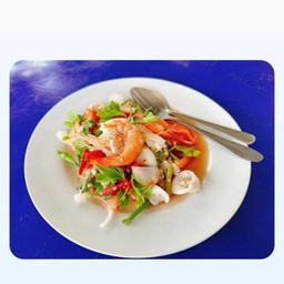 ยำวุ้นเส้นกุ้ง-หมึก