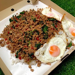 กะเพราถาด (หมูสับ)