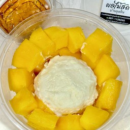 กรีกโยเกิร์ตรสออริจินอล 1สคูป+มะม่วงสุก พร้อมน้ำผึ้ง