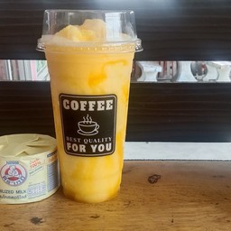 นมหมีน้ำส้มปั่น