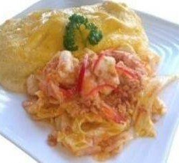 ข้าวไข่ข้นกระหล่ำปลีผัดมันกุ้ง
