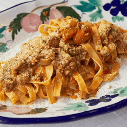 Fettuccine with Butcher chop Ragu