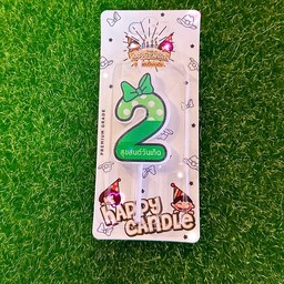 เทียนเลข 2 คละสี