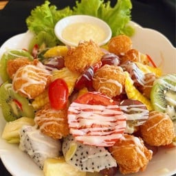 ยำลสัดกุ้งทอด