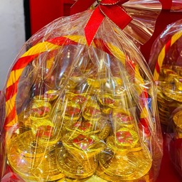 ช็อกโกแลตกระเช้านำโชค ของไหว้มงคล ร่ำรวยเงินทอง 250 กรัม (ทานได้)