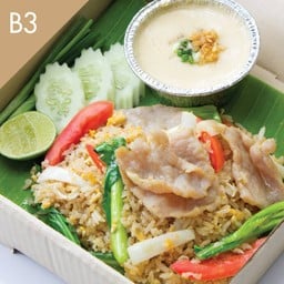 ข้าวผัดหมูหอมกระทะและไข่ตุ๋นนุ่มสไตล์ญี่ปุ่น