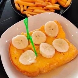 ปังปิ้งเนยนม+กล้วย