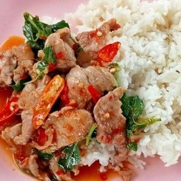 ข้าวกะเพราหมูชิ้น