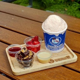 เซ็ต บิงซูรสนม หอมอร่อยสตรอเบอรี่ + บราวนี่