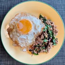 ข้าวกะเพราเนื้อ(ไม่รวมไข่)