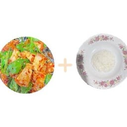 Single set (เลือกเมนูหมูกรอบเป็นกับข้าว + ข้าวสวย 1 ชุด)