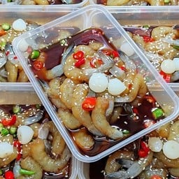 คิมข้าวไก่ทอดคลุกซอส