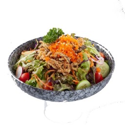 สลัดหนังปลาแซลมอนทอดกรอบ