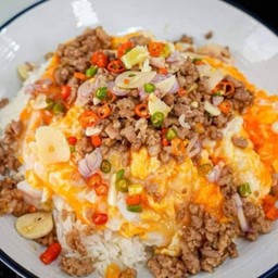 ข้าวไข่ขยี้หมูสับ
