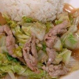 ผัดผักกาดขาวหมูสับ