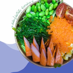 สลัดผักปูอัด ไข่กุ้ง ยำสาหร่าย