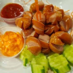 ไส้กรอกไก่รมควันคอกเทล (ทอด)