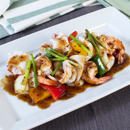 กุ้งผัดพริกไทยดำ S 黑胡椒炒虾