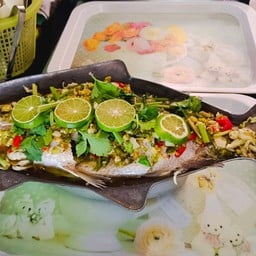 ปลาทับทิมนึ่งมะนาว