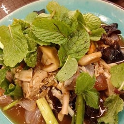 ซุปเห็ดปลาร้าข้าวคั่ว