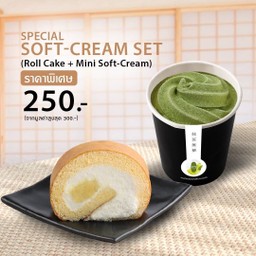 Roll Cake + Mini Soft-Cream