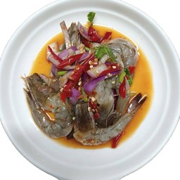 ยำกุ้งสด/กุ้งสุก