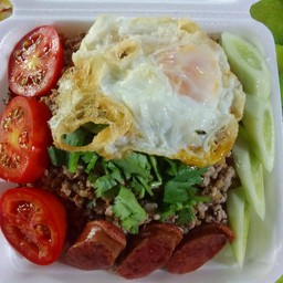 หมูสับกระเทียม+กุนเชียงทอด