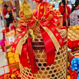 ตะกร้าหวายกลมขาวสูง