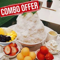 (ชุดคอมโบ) บิงซู ผลไม้ฟรี2อย่าง + ขนมหวานฟรี 3อย่าง