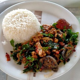 ผัดกระเพราไข่เยี่ยวม้า