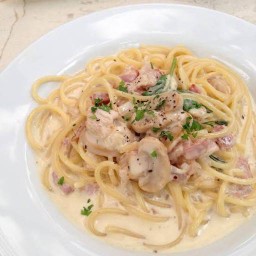 สปาเก็ตตี้ ครีมเห็ดเเละเบคอน (MUSHROOM AND BACON CREAM SPAGHETTI)