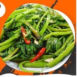 ข้าวราด_ผัดผักบุ้ง ไฟแดง