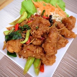 ผัดฉ่าปลาดอลลี่(กับข้าว)