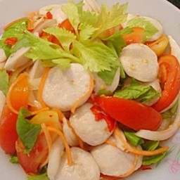 ยำลูกชิ้นหมู+หมูสับ