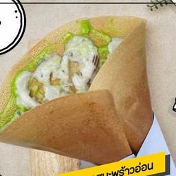 สังขยาใบเตย + ซอสมะพร้าวอ่อน