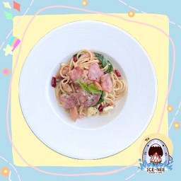 สปาเก็ตตี้ผัดพริกแห้งเบค่อน