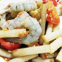 ตำไหลบัวกุ้งสด