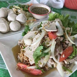 ยำวุ้นเส้นหมูยอ+หมูสับ