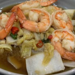 ผักกาดขาวผัดกุ้ง