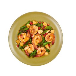 กุ้งผัดพริกสดกระเทียมโทน