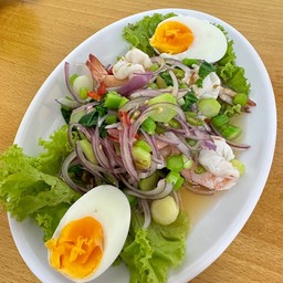 ยำคะน้ำกุ้งสุก
