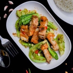 [กับข้าว] แขนงหมูกรอบ.